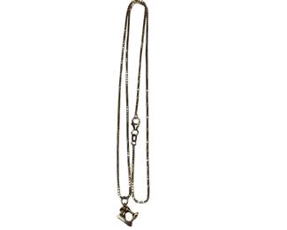 14k Gold Box Chain + Iron Pendant 7.42g