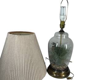 Vintage Taxidermy Quail Table Lamp Jar