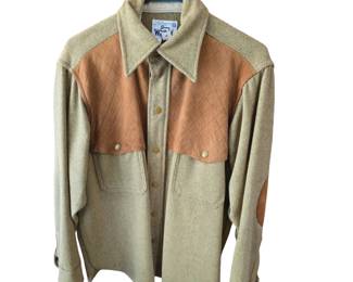Wool Rich Suede Accented Cape Coat L