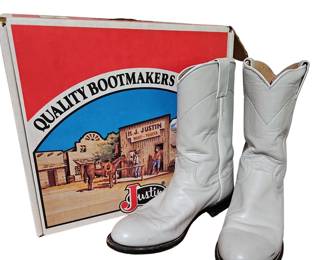 Justin Boots Ladies Pearl Luster 8.5B Leather Cowboy