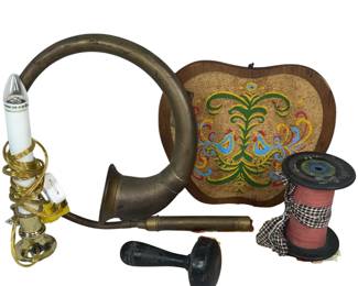 Brass Car Horn Primitive Decor