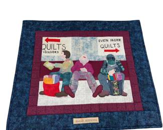 Wall Decor Quilt Male Bonding Husbands Waiting