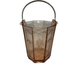 Antique Westmoreland Pink Depression Glass Ice Bucket