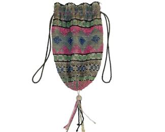 Antique c1915 Pompadour Art Deco Beaded Bag Purse Flapper