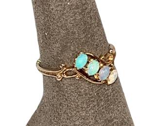 14K Gold 4 Stone Opal Ring 1.63g Tested