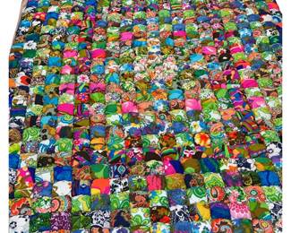 Puffy Bright Color BoHo Handmade Quilt Heavy Comfort