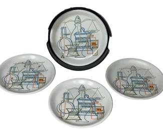 Vintage Pharmacy MCM Atomic Melamine Coasters