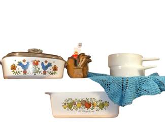 Corning Pattern Covered Casserole Glass French Bread Pan