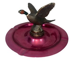 MCM Aluminum Ashtray Bronze Ring Neck Pheasant