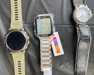 3 Mens Watches  SKMEI, Stainless Steel, Green Smart Watch