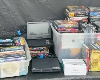 3 DVD Players, I Love Lucy Seasons 16, Star Wars Trilogy 200 Assorted DVDs