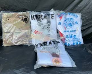3 White Martial Arts Suits  Camo Anorak Jacket  All Size Medium