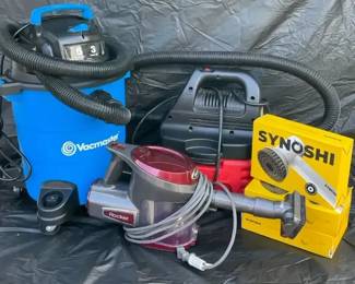 Vacmaster 5Gal, 2Gal WetDry Vac, Shark Hand Vac, 3 Power Scrubbers