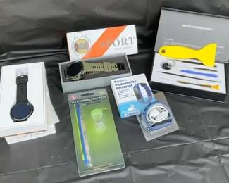 Tech  Watch Enthusiast  2 Sport Watches, Pedometer Bracelet, Spring Bar Tool  Phone Repair Kit