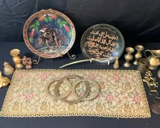 Brass Assortment with Two Decorative Plates