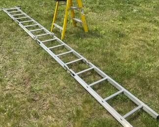 2 Ladders  Werner 16 Ft Extension 8 Ft Collapsed  4 Ft Step Ladder