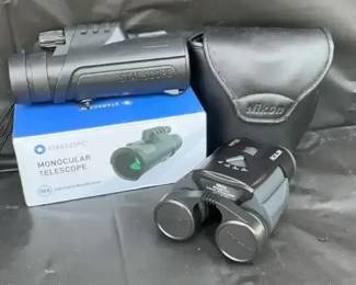  02 Monocular Telescope And Nikon Binoculars