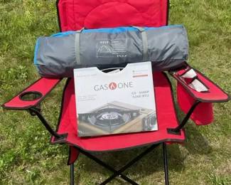 3Person Camping Tent, Folding Camp Chair  GasOne Portable Stove Lot NEW in Box
