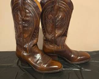 Vintage Dan Post Leather Western Boots  Mens Size 8 D  Authentic Made in Spain