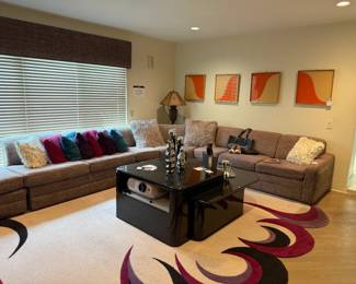 4-Piece L-Shaped Sectional Couch, Turner MFG Yellow & Orange Art, Women's Purses, Women's Shoes, Abstract Area Rug