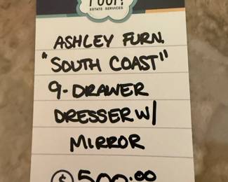 Ashley Furniture "South Coast" 9-Drawer Dresser w/ Mirror