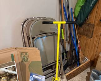 Folding Chairs, Brooms