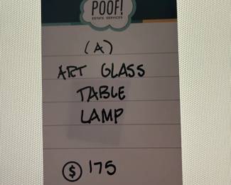 (A) Art Glass Table Lamp