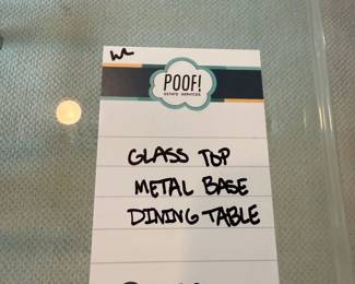 Glass Top Metal Base Dining Table