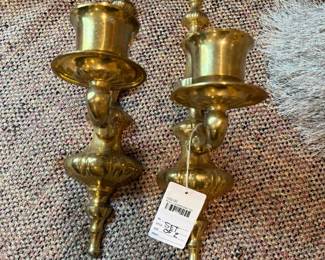 Brass Candleholder Pair