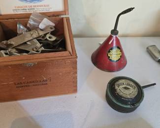 huge collection of vintage beer can openers and oil cans 