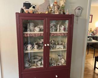 Kitchen Cabinet, Moss Rose China and decor