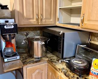 Microwave, restaurant grade coffee maker