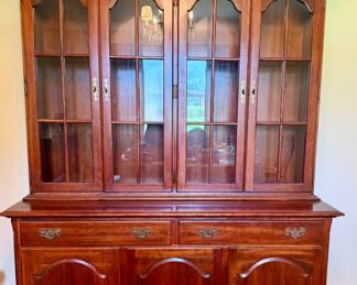 Cherry wood china cabinet (part of 3 piece set $1500, or just  cabinet $600