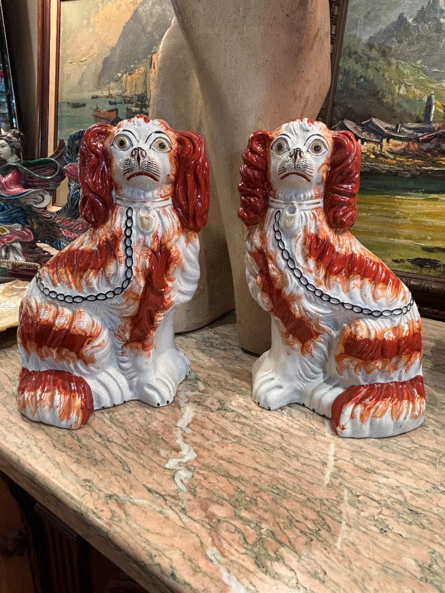Pair of Staffordshire dogs 