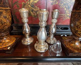 Mercury glass candle holders 