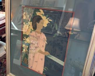 Paul Jacoulet "Fleurs du Soir" woodblock print   #291/350 