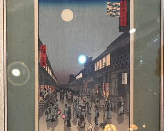 Utagawa Hiroshige   Night View of Saruwaka- machi 