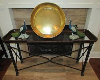 Large heavy brass bowl