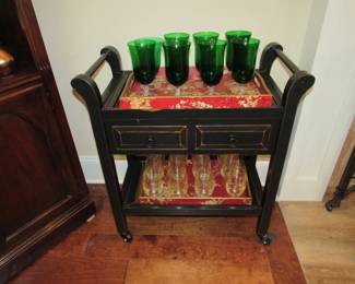 Rolling bar cart