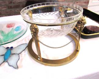 Brass lions centerpiece