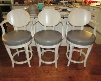 Contemporary wide seat swivel bar stools