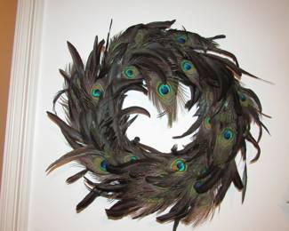 Peacock feather wreath