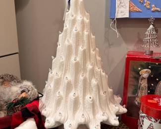 Vintage Ceramic Christmas Tree with Lights