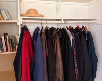 Assorted Men's Outerwear and Books