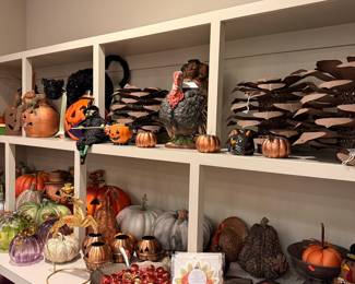Assorted Halloween and Thanksgiving Decorative Items
