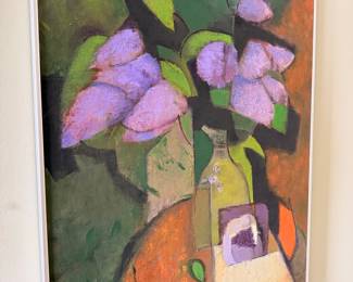 Abstract Floral Still Life Painting by Milton Wolsky