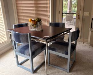 Mid-Century Modern Dining Set with Four Chairs