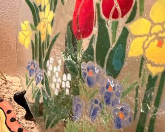 Peggy Karr Fused Glass Floral Plate
