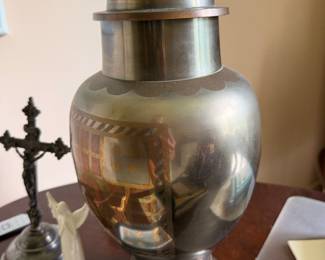 Vintage Brass Ginger Jar Urn with Lid