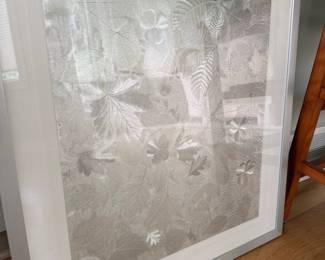 Framed Embossed Botanical Wallpaper Panel